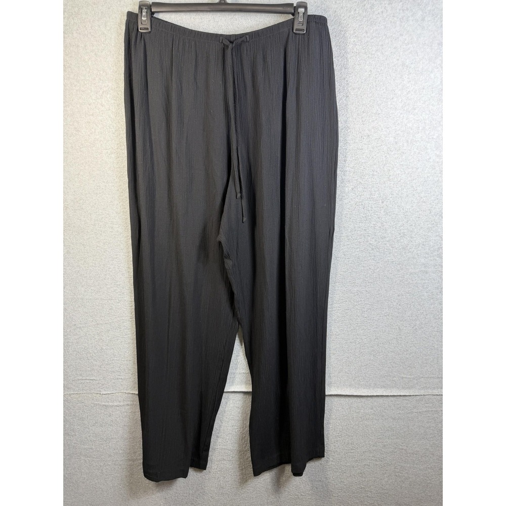 Briggs New York Pants Womens XL Black Crepe Pull On Elastic Waist Relaxed Casual